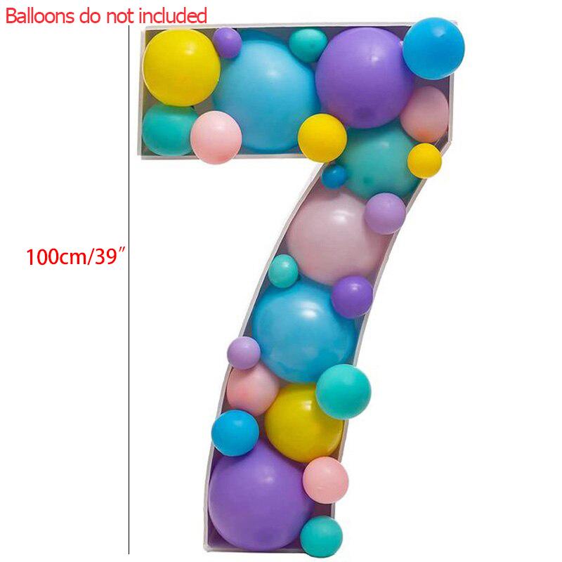 Birthday Figure Balloon Filling Box Large Number 1-9 Mosaic Balloon Frame Foam Cardboard For Birthday Party Anniversary Decor