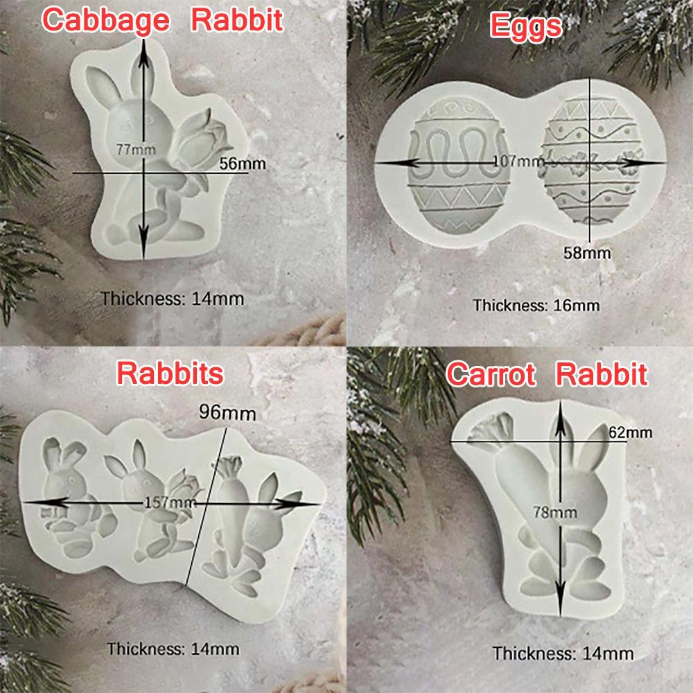 Easter Egg Rabbit Fondant Silicone Mold Carrot Bunny Cake Decorating Tools Chocolate Cookies Baking Mould DIY Clay Epoxy Molds