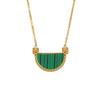 Natural Fantasy Abalone and Shell Pendant Earrings for Women, High-end Fan-shaped Green Malachite Necklace