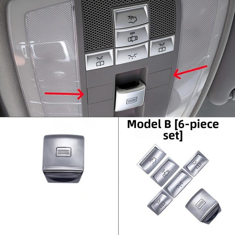 Roof Reading Lamp Button Patch For Mercedes For GLK 08-2015 Car Roof Sunroof Reading Light Button Stickers Decoration Cover Trim