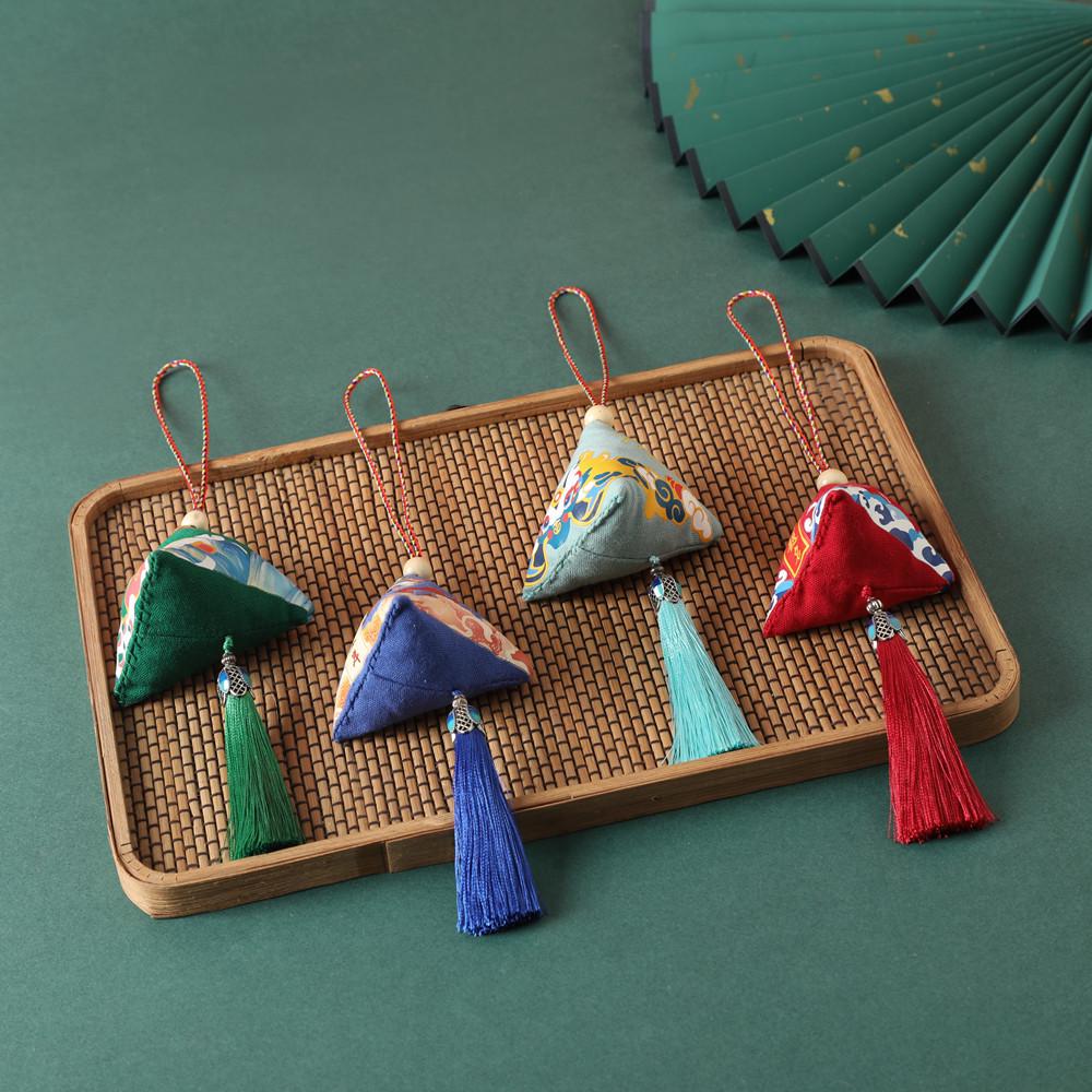 Handmade Zongzi Sachet with Tassel - Mugwort Mosquito Repellent, Dragon Boat Festival Gift Box Souvenir