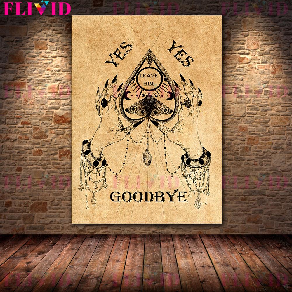 Retro Şeytan Takımyıldızı Kehanet Posteri Gotik Karanlık Şeytan Takımyıldızı Duvar