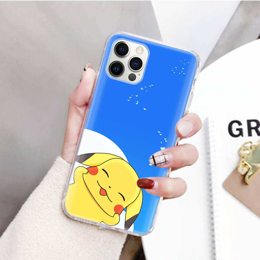 JP37 Pikachu Pokémon Transparente Hülle für Samsung A04 A14 A23 M33 M53 Realme 10 9 C35 C55 VIVO Y02 X80 Infinix Hot 30 Note 11 Tecno Spark 8P Pro