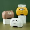 Tissue Box Table Napkin Rings Tissue Case Paper Box Container Bamboo Cartoon Cover Solid Storage Box Home Table Decoration