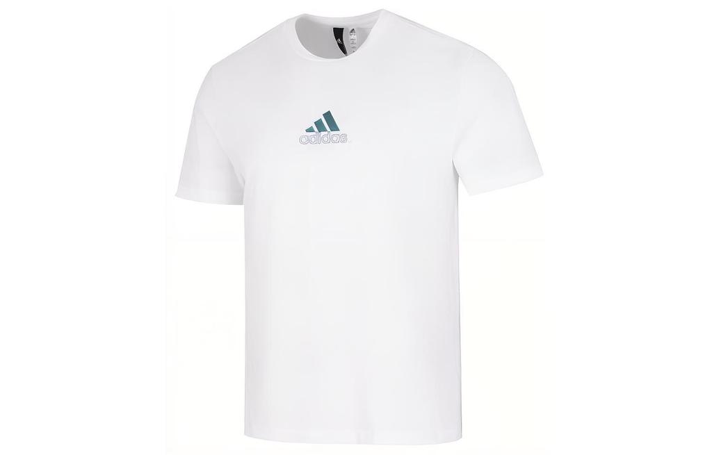 adidas T Shirts Men's White Crew Neck Moderate Straight Fit HM2979