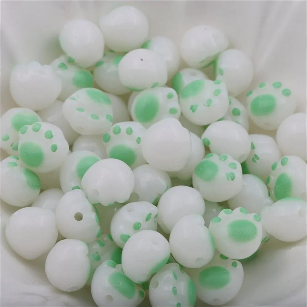 

CH79 12 X11mm Candy Color Cartoon Cute Three-Dimensional Cat Claw Cat Palm Minimalist Straight Hole String Beads DIY Bracelet 12mm(10pcs)