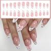 24 Uds. Uñas Artificiales de Presión Medias Patrones Elegantes de Tulipanes Uñas Falsas Cómodas para el Uso Diario Material ABS