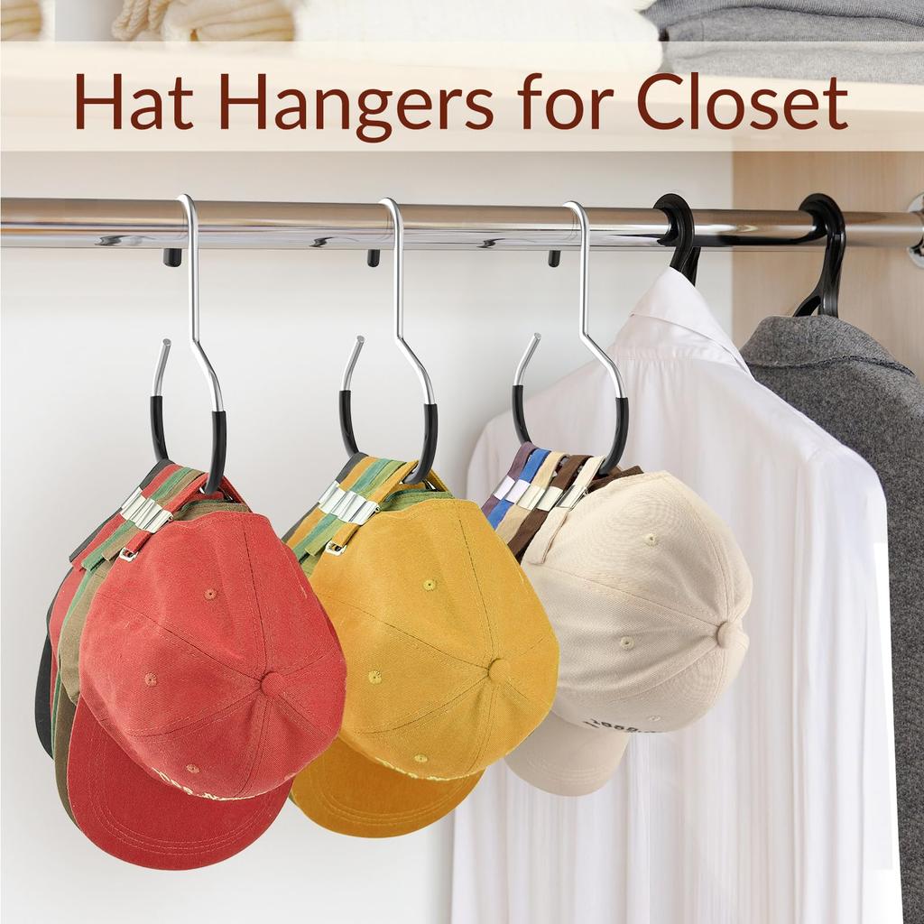 Manganese Steel Round Hook PVC Coated Rund Ring Hat Organizer Multi-Functional Clothes Hook for Baseball Caps Scarfs Belts
