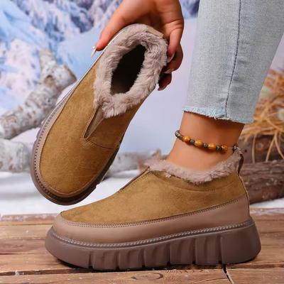 Winter New Women's Fleece-lined Cotton Shoes Warm and Comfortable Thick-soled Anti-slip Durable Free Women's Cotton Shoes