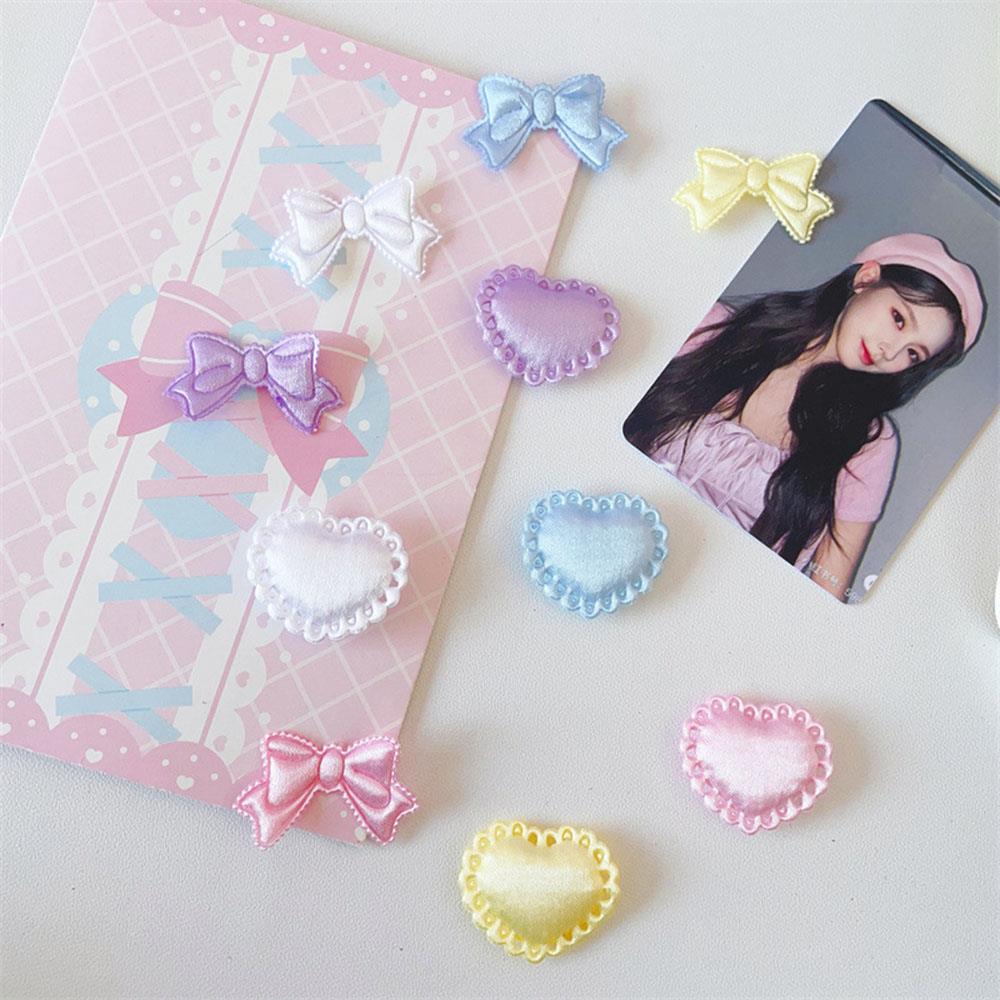 11pcs Ballet Style Bow Heart Decoration DIY Photo Card Cover Packaging Material Home Decor Sewing Supplies Handmade Accessories