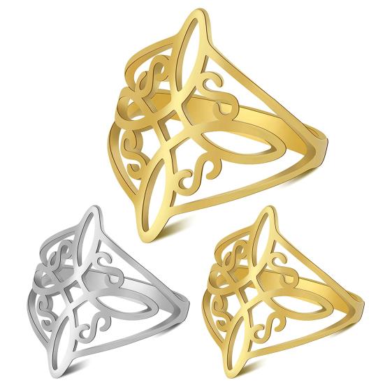 Creative Party Ring Electroplating Dress Up Fine Workmanship Witch Knot Stainless Steel