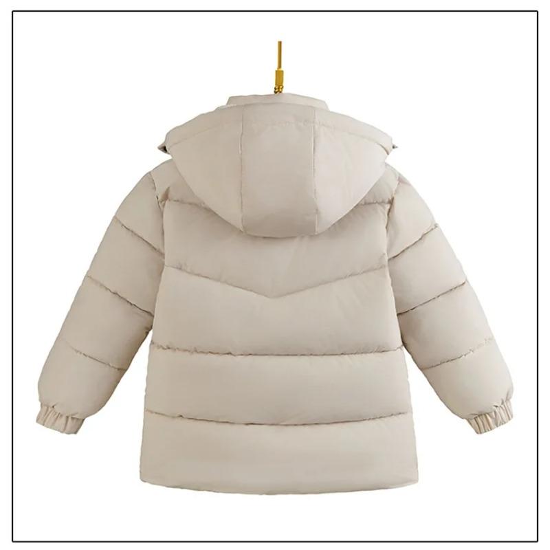 Winter Boys Jacket Long Solid Color Berber Fleece Lining Thick Warm Hooded Parka Teen Boy Snowsuit