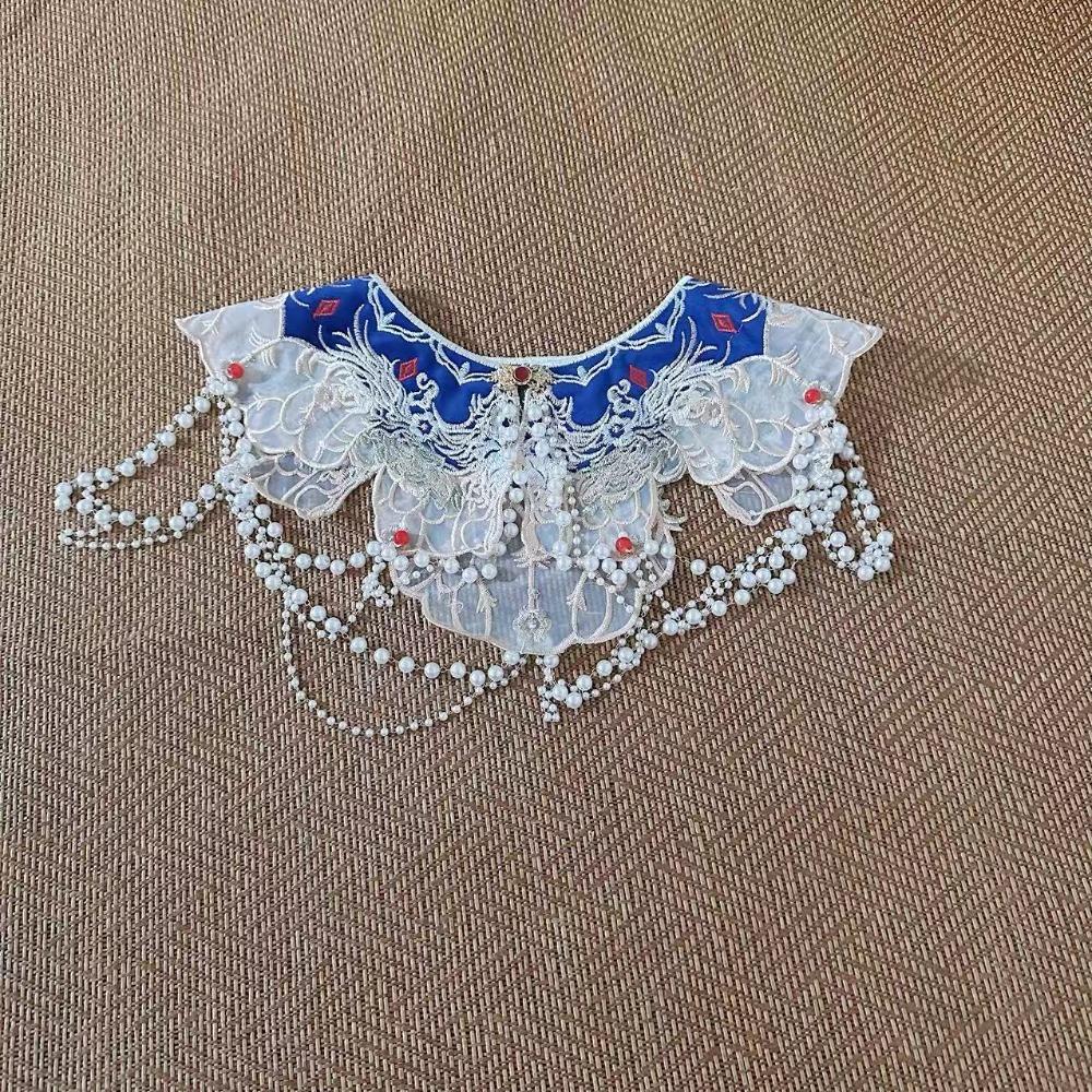 Detachable Hanfu Collar Embroidered Shirt Fake Collar Elegant Shoulder Collar Cloth