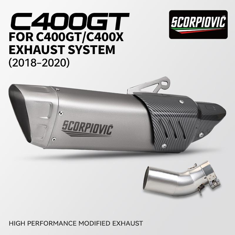 Slip On For C400GT C400GX 2020 Full System Motorcycle Exhaust Escape Moto Tube Middle Link Pipe With 51MM Muffler