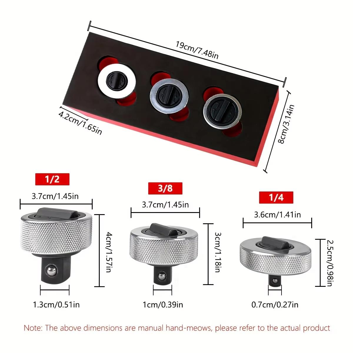 

Набор мини-трещоток из 3 предметов из хром-ванадиевой стали - Реверсивная конструкция с колесиком для большого пальца с приводами 1/4 , 3/8 и 1/2 чёрный