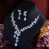 Wedding Bridal Necklace Earrings Jewelry Set Inlaid Zircon Light Luxury Dress Wedding Set Chain