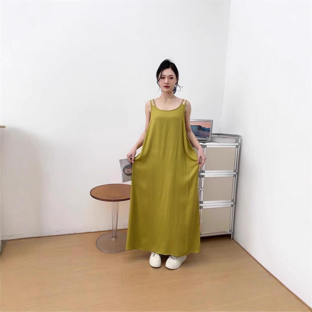 Cotton & Silk Summer Slimming Sleeveless Camisole Dress for Women - 2025 Collection