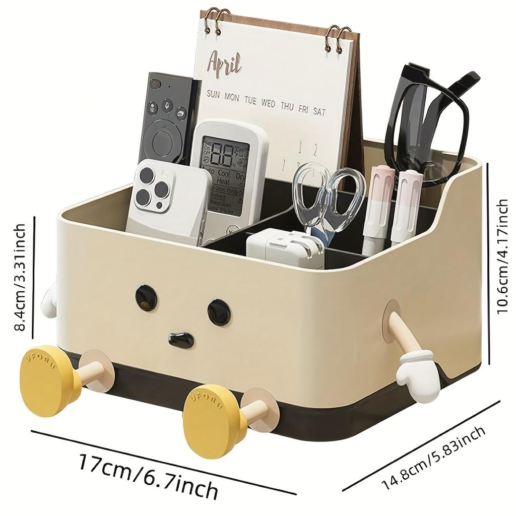 Plastic Tabletop Organizer with Open Top Design - Multifunctional Tabletop Display Storage Box for Cosmetics, Remote Controls, Office Supplies, Design