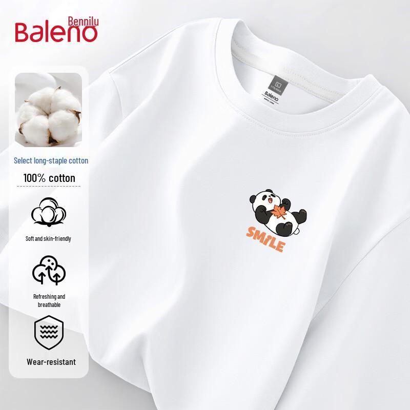 Baleno Men s Pure Cotton Loose Fit T-Shirt with Panda Graphic 4XL