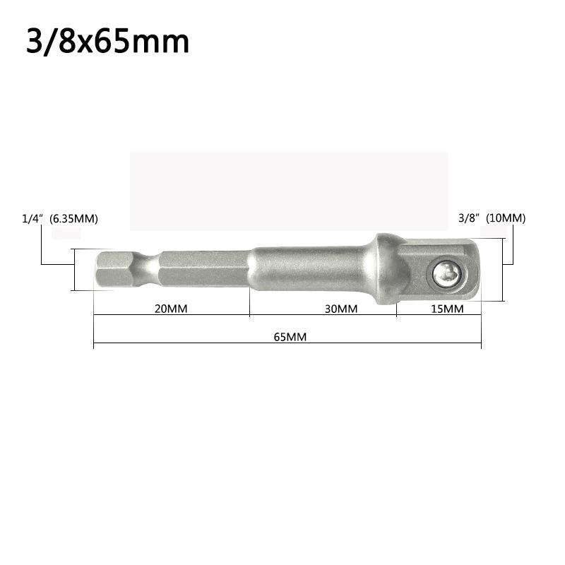 Druckluft-/Elektro-Schlagschrauber Steckschlüssel-Adapter: 1/4 Zoll Sechskant auf 3/8 Zoll / 1/2 Zoll Vierkant-Kopfverbinder.