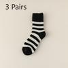 3 Pairs of Men's Winter Velvet and Thick Warm Hoop New Striped Wool Mid Tube Socks