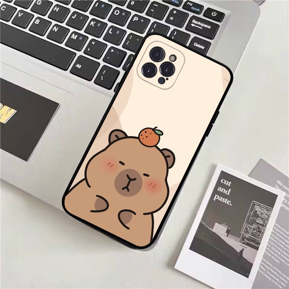 Cartoon Capybara Phone Case For IPhone 17 16 15 14 11 12 13 Mini Pro XS Max Plus Funda Shell