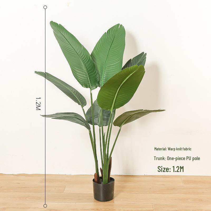 Nordic Style Bird of Paradise Faux Potted Plant, Indoor Decor Traveler's Palm Bonsai Tree