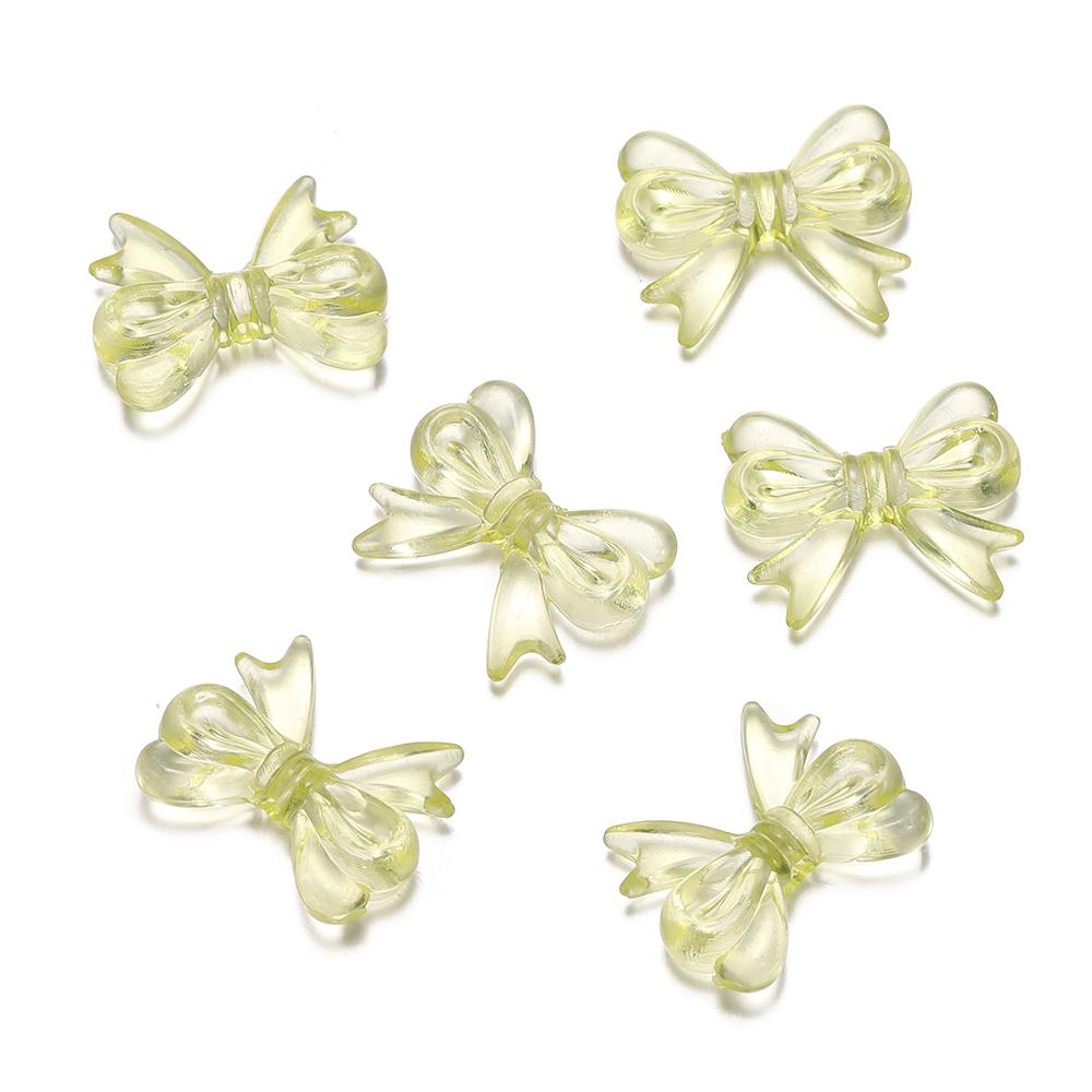30Pcs/Lot 14x18mm Bowknot Transparent Bow Spacer Beads Earrings Making Charm Pendants for Necklace Jewelry Making Accessories