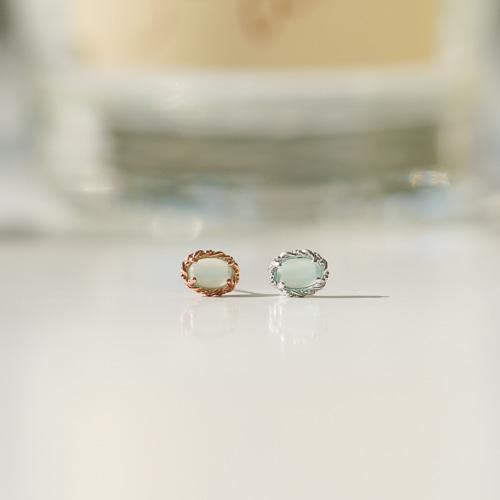 Alleun Silver 925 Mini Gemstone Opal Stud Silver Earrings