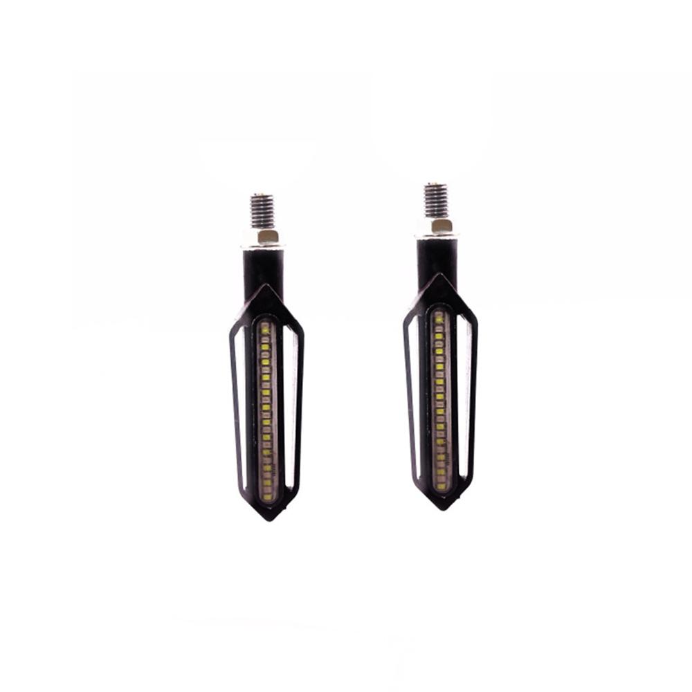 2X Dual Colors 24 LED Motorcycle Brake Taillight Flasher Strobe Turn Signal Lamp