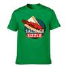 Unisexs Cotton Short Sleeve Tshirt With Fun Sausage Sizzle Hot Dog Graphic Casual Summer Tee For Food Lovers