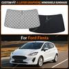 For Ford Fiesta -Fit 4-Layer Graphene Windshield Sunshade Reflective Gray-Silver Surface Helps Reduce Direct Sunlight