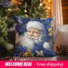 Home Decor Christmas-Themed Blue Floral Pillows Suitable For Sofa Bedroom Car Pillow Cover Cushion Rectangular Back Cushion