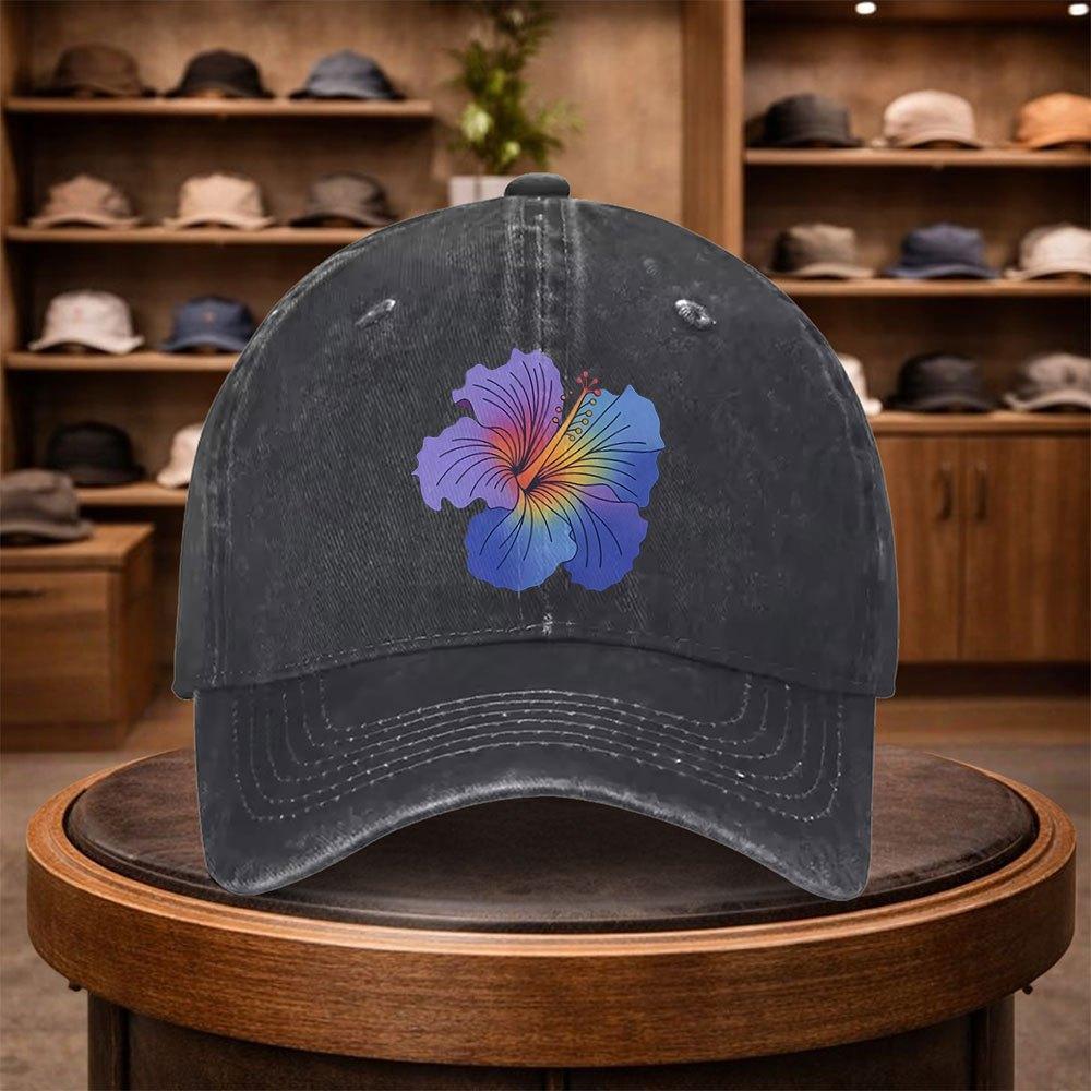 A Hibiscus Print Baseball Cap a Casual Duckbill Hat Stylish And Adjustable for Outdoor Use Suitable for Travel And Beach Vaca