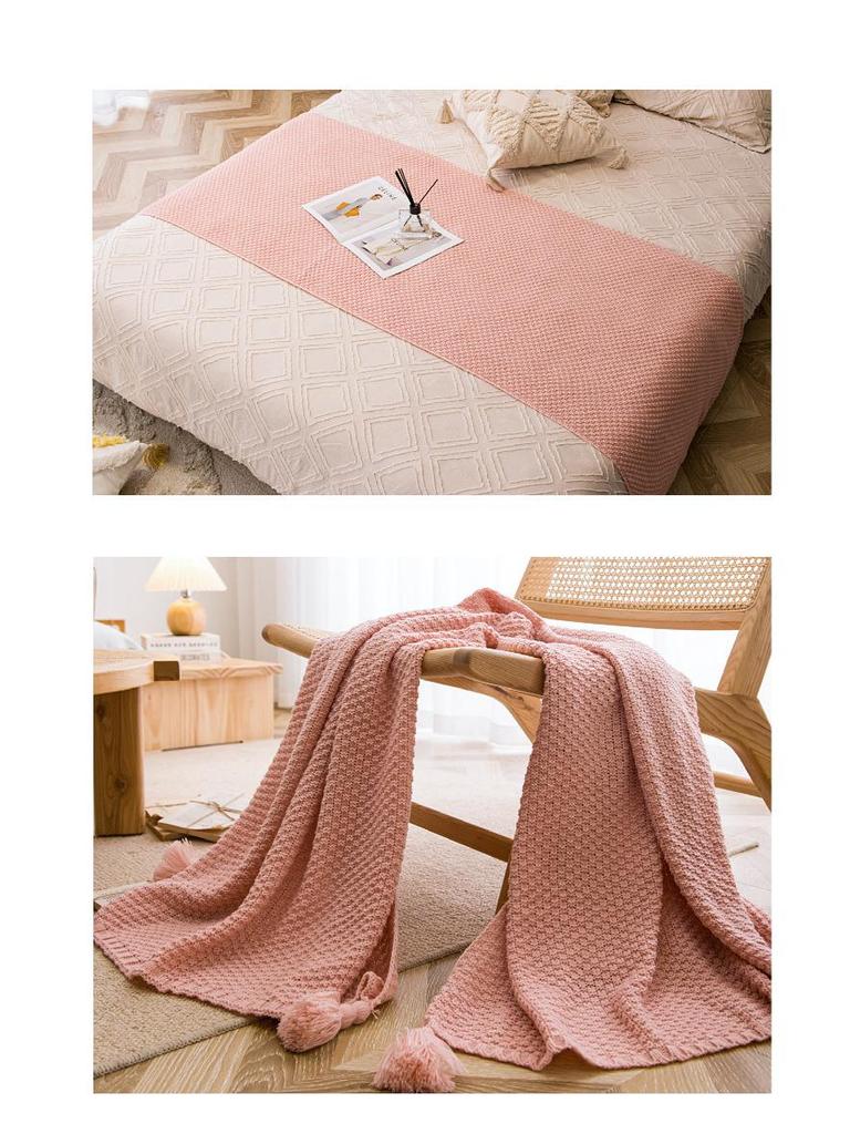 Handmade Tassel Blanket - Cozy Internet Style Sofa Throw, Perfect for Office or Bed