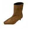 Super fire short boots women's 2025 new winter retro brown suede pointed cat and elastic thin boots