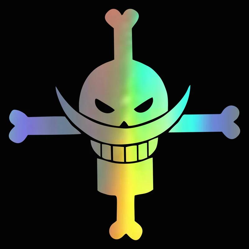 Car Stickers Whitebeard Pirates Marine Reflective Decoration For Fuel Tank Cap Bumper Trunk Motorcycle Helmet Laptop Phone