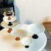 1Pc Dollhouse Miniature Dessert Cake Dish Pattern Tray Model Mini Meal Plate High Foot Fruit Plate Toys Diy Accessories