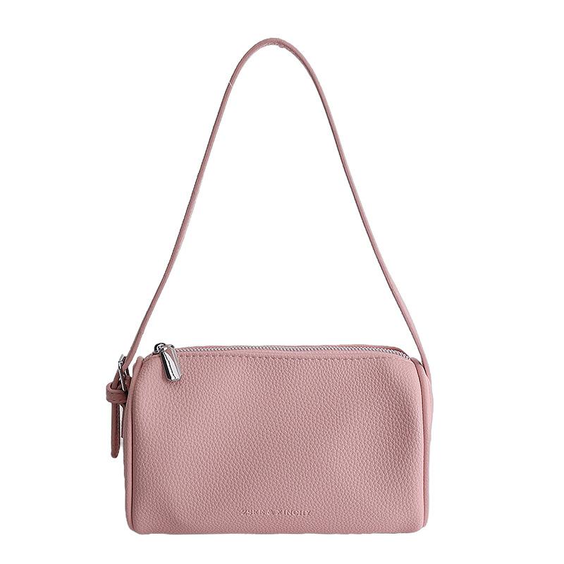 Small Pencil Bags Fashi Designer Women's Handbag Cylindrical Bag Luxury Minimalist Ladies Bag Retro European Style Zipper