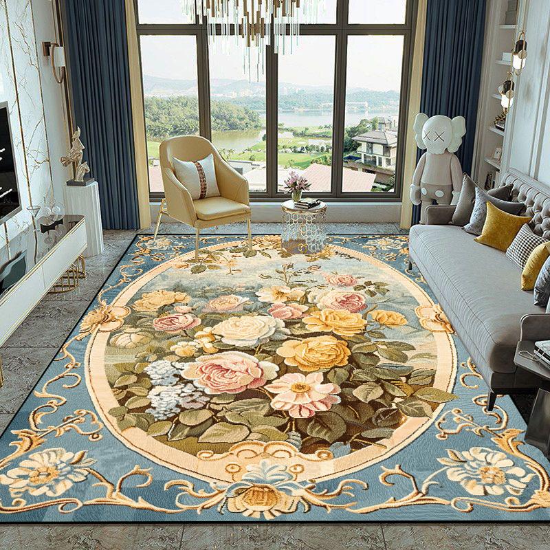 European Style Carpet Living Room Home Decoration Luxury Rugs for Bedroom Big Size Cloakroom Non-slip Floor Mat Machine Washable