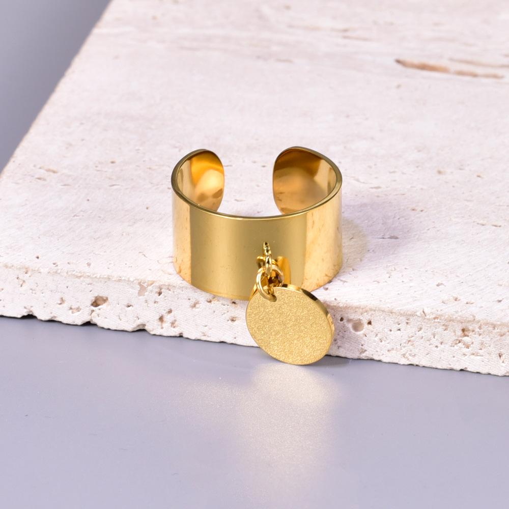 

J122 Luxury 18k Titanium Steel Open Ring for Women - Retro Style.