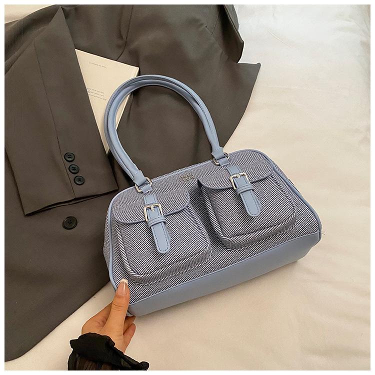 

Ретро сумка-подушка женская 2025 новая высококлассная дорожная портативная сумка через плечо модная с двойным карманом сумка-бостон