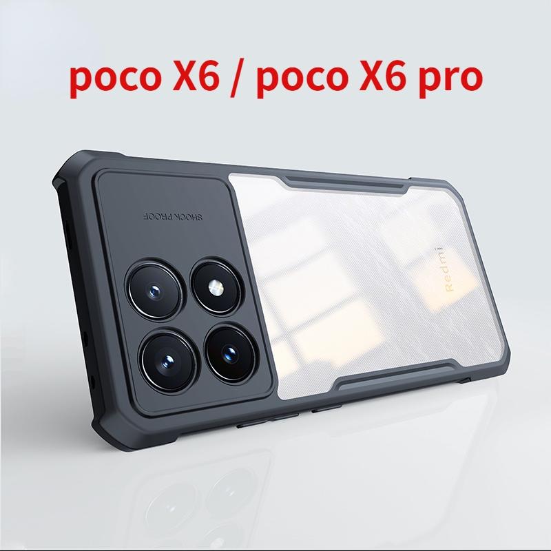Pro Xiaomi Poco X6 PocoX6 Pro Case Měkký silikonový okraj Pevný zadní kryt Proti pádu Pouzdro na telefon odolné proti pádu