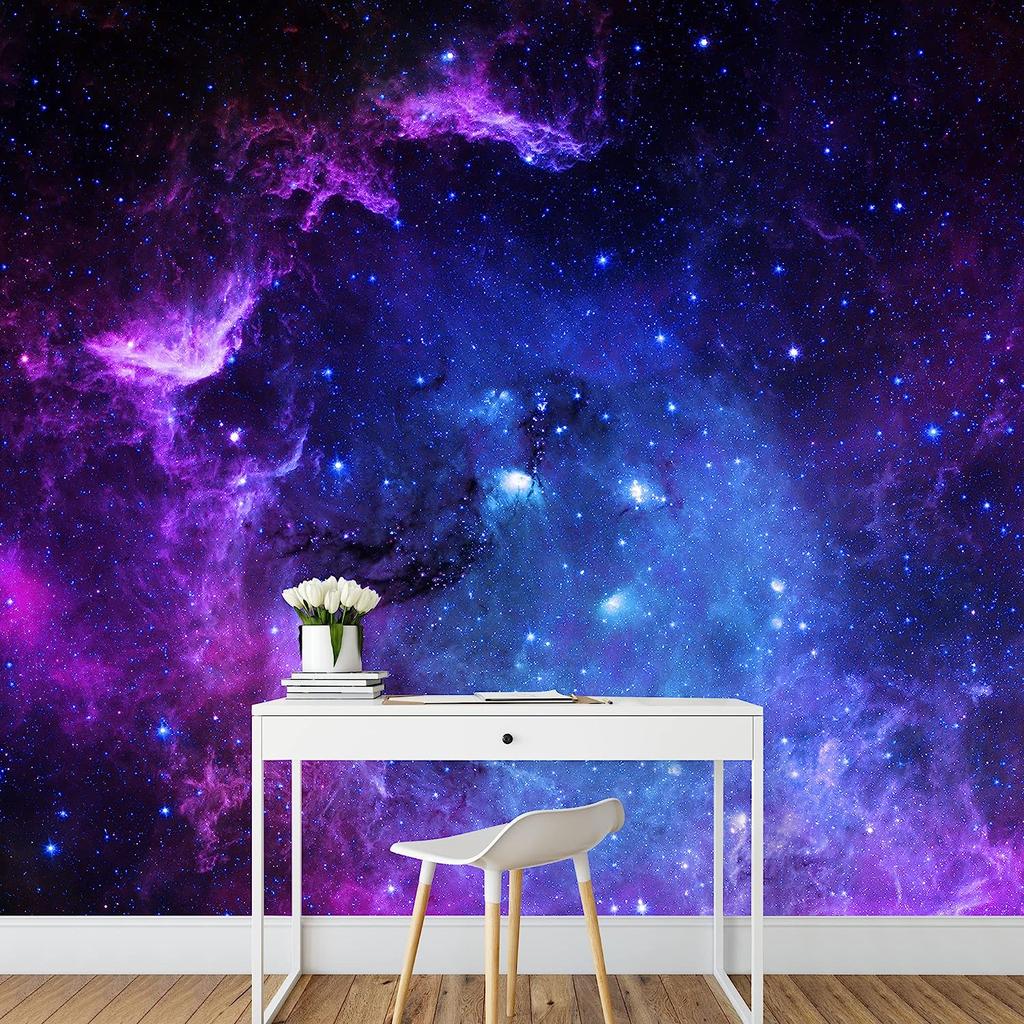 Wall Mural Galaxy Removable Wallpaper Wall Sticker Universe Galaxy Scene Wall Mural for Bedroom Living Room Home Wall Decor