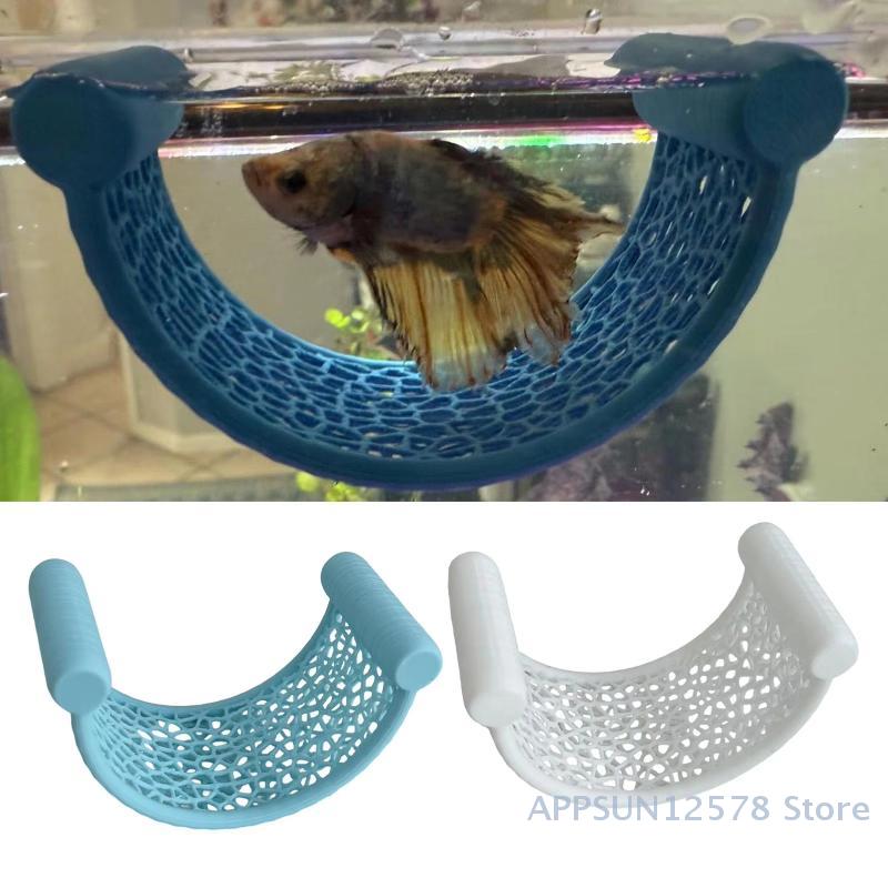 1Pcs Fish Hideaway Shelter 3-in-1 Hammock Feeding Ring and Resting Spot Betta Fish Small Aquatic Pet Aquarium Floating Cave