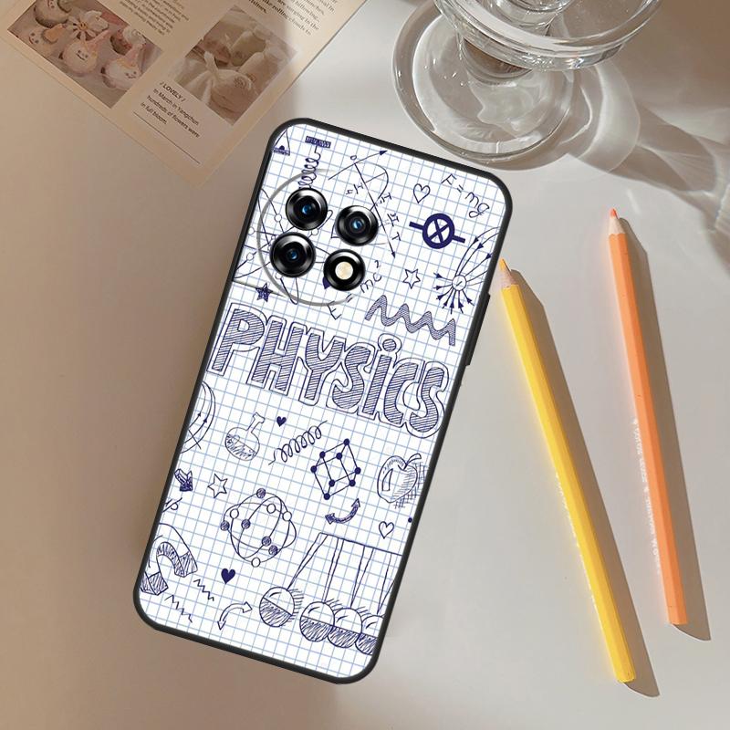 Physics Math Formula Equation Funda For OnePlus 13R 13 12 R 11 9 10 Pro 8T 9RT 10T OnePlus Nord CE 2 3 4 Lite N20 N30 Case