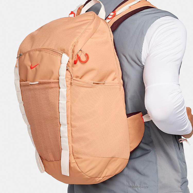 Nike Polyester Backpack Regular Unisex Amber Brown & Night Chestnut & Bright Dark Red Casual DJ9677-225