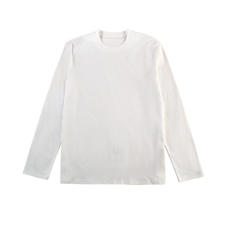 2026 Spring Women's Slimming Loose-Fit Solid Color Long Sleeve Round Neck T-Shirt