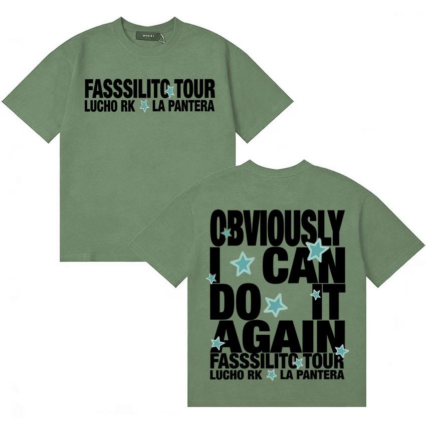 

Rapper Lucho Rk La Pantera Album Letters Print Short Sleeve Unisexs High Quality Summer Pop Casual Tshrit Oversized Comfort Tshrits 4XL