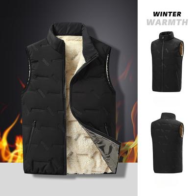 Padded Warm Waistcoat Men's Winter Warm Men's Vest Stand-up Collar Casual Waistcoat Outside Men's Tops